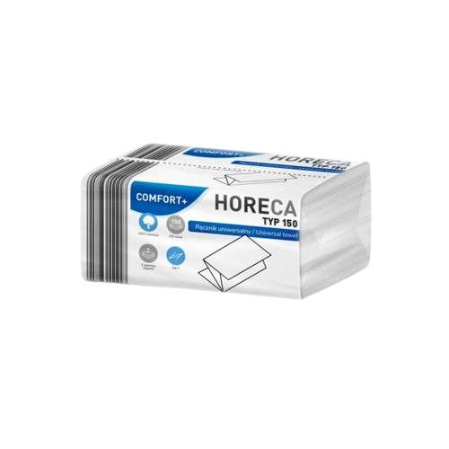 Horeca Comfort universaalsed 2-kihilised paberrätikud, 150 lehte, valge, imav ja vastupidav majapidamisrätik kööki, kontorisse ja toitlustusasutustesse