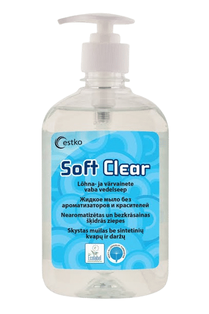 Soft Clear pumbaga (lõhnatu, värvitu) 0,5L vedelseep